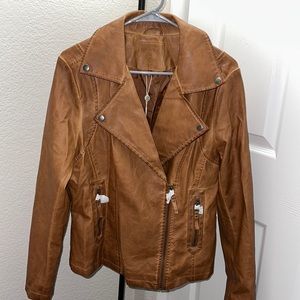 Max Studio brown leather jacket